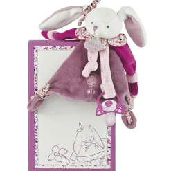 Coffret doudou attache sucette lapin Cerise|Doudou et Compagnie Best