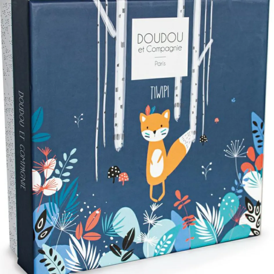 Outlet Doudou et Compagnie Coffret doudou plat Tiwipi renard (23 cm)