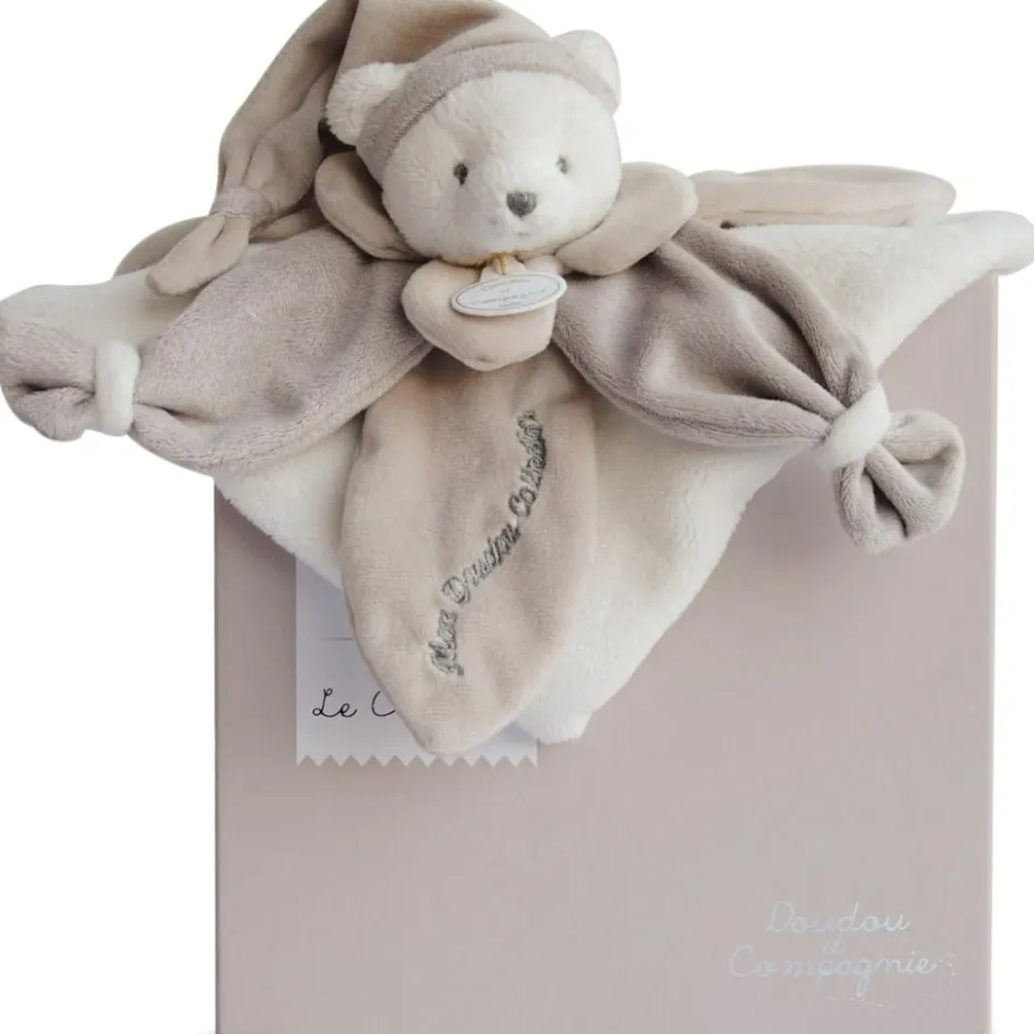 Sale Doudou et Compagnie Coffret doudou pétale J'aime mon doudou ours beige (24 cm)