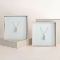 Coffret duo colliers Maman et Papa (plaqué or - argent rhodié)|Mon Petit Poids Online