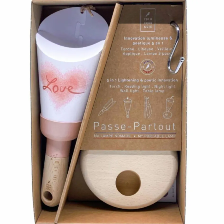 Hot Maison Polochon Coffret lampe nomade 5 en 1 Sweet Love-Rose poudré