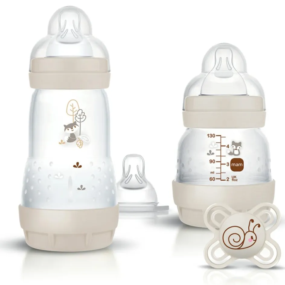 Discount MAM Coffret Naissance Sable (2 biberons+1 sucette+1 tétine débit 1)