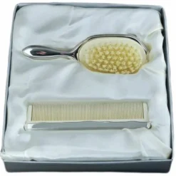 Coffret peigne et brosse à cheveux Filets (métal argenté)|Daniel Crégut Online