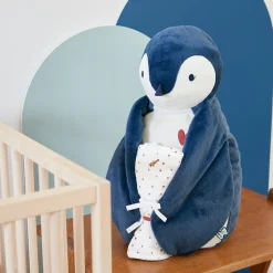 Coffret peluche Manchot bleu et lange d'emmaillotage|Kaloo