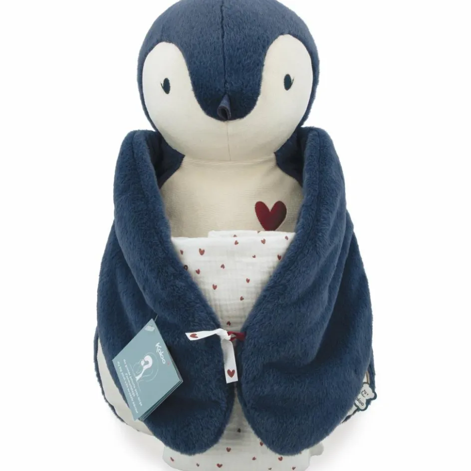 Coffret peluche Manchot bleu et lange d'emmaillotage|Kaloo