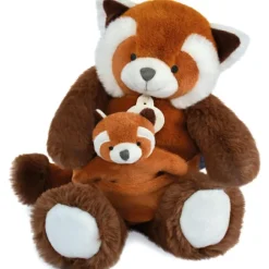 Coffret peluche Panda roux et son bébé (25 cm)|Doudou et Compagnie Discount