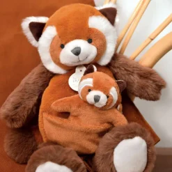 Coffret peluche Panda roux et son bébé (25 cm)|Doudou et Compagnie Discount