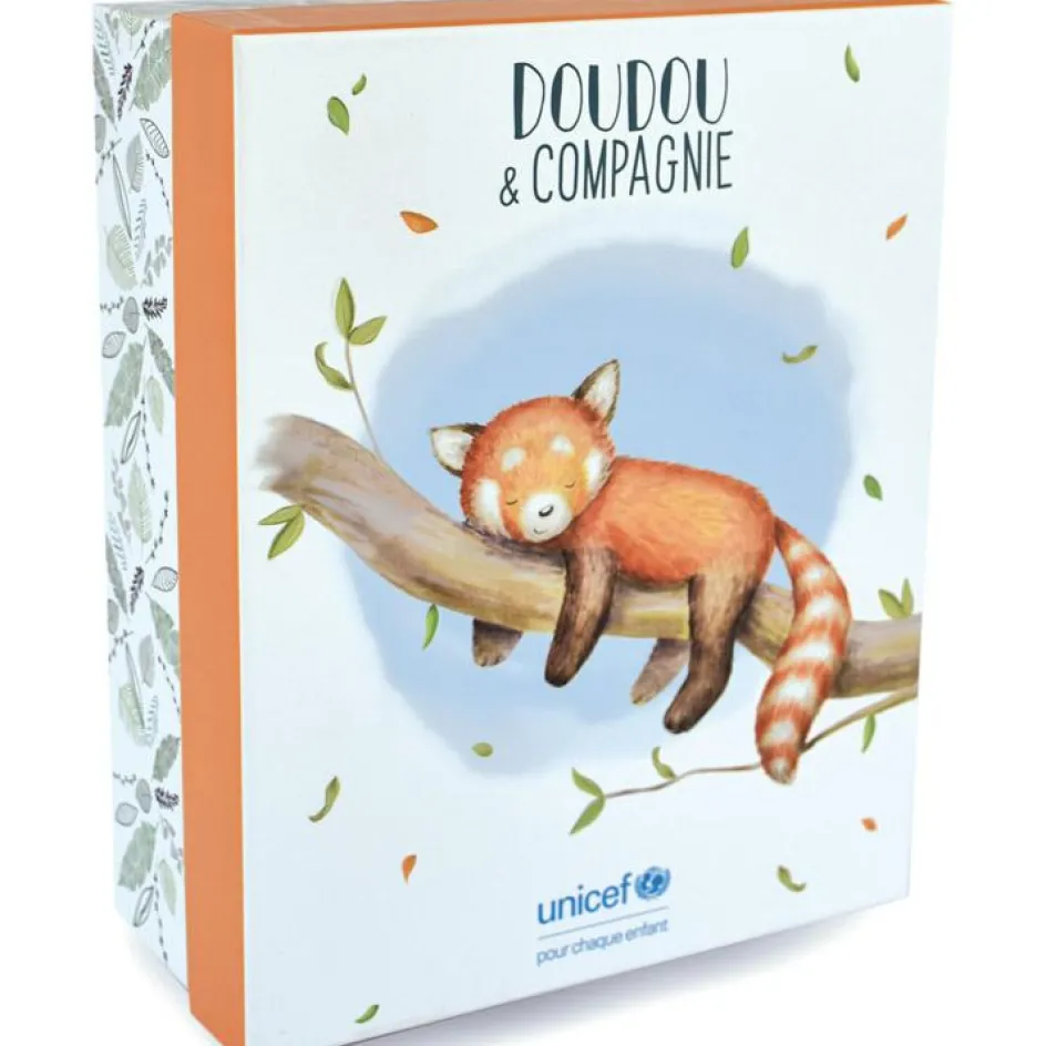 Coffret peluche Panda roux et son bébé (25 cm)|Doudou et Compagnie Discount