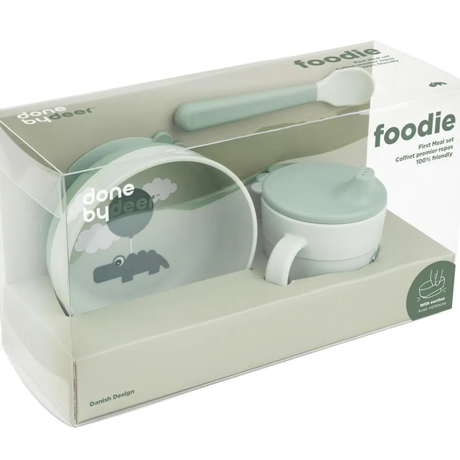 Coffret premier repas Happy clouds Vert (3 pièces)|Done by Deer Clearance