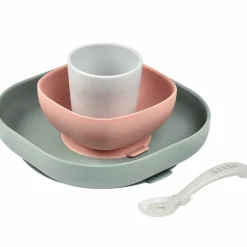 Clearance Béaba Coffret repas en silicone eucalyptus (4 pièces)