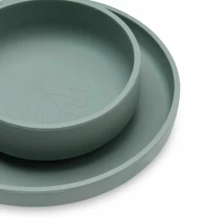 New Jollein Coffret repas en silicone Ash green vert (4 pièces)