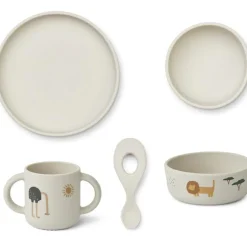 Coffret repas en silicone Vivi Safari sandy mix (4 pièces)|Liewood Clearance