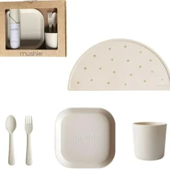 Coffret repas en silicone Ivory (5 pièces)|Mushie Outlet