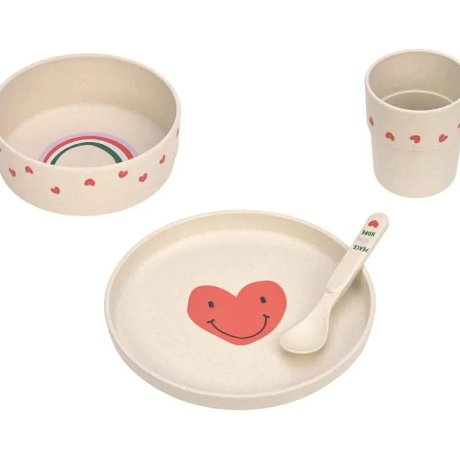 Online Lässig Coffret repas Happy Rascals Coeur lavande (4 pièces)