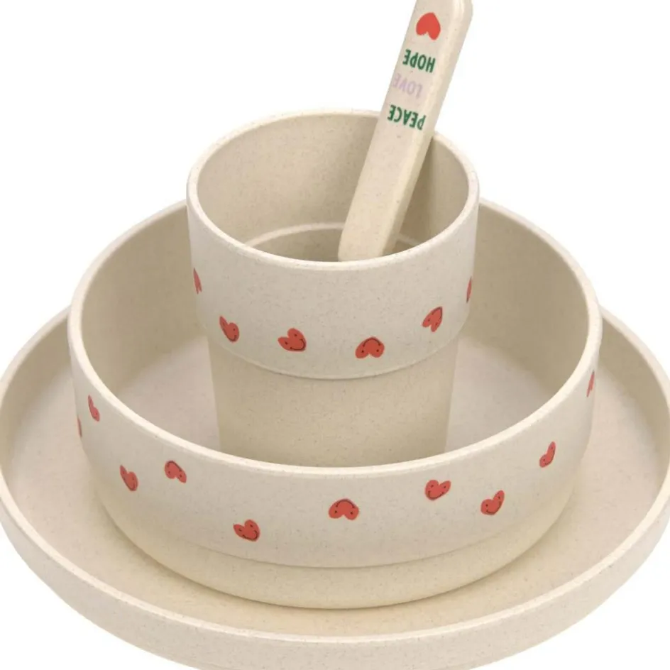 Online Lässig Coffret repas Happy Rascals Coeur lavande (4 pièces)