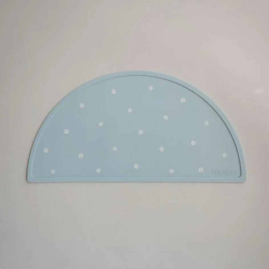 Coffret repas Round Powder Blue (4 pièces)|Mushie