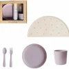 Coffret repas Round Soft Lilac (4 pièces)|Mushie Discount