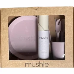 Coffret repas Round Soft Lilac (4 pièces)|Mushie Discount