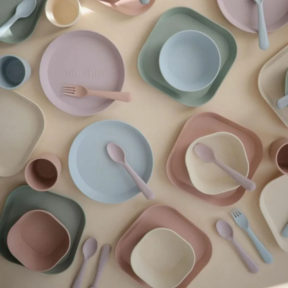 Coffret repas Round Soft Lilac (4 pièces)|Mushie Discount