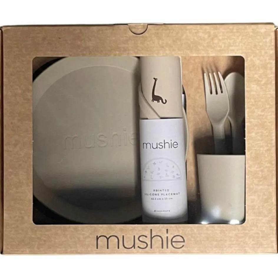 Coffret repas Round Vanilla (4 pièces)|Mushie Discount