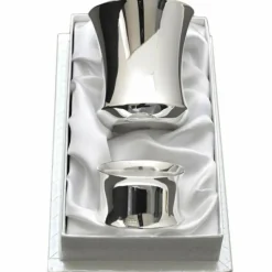 Coffret timbale et rond de serviette Contemporaine personnalisable (métal argenté)|Daniel Crégut New