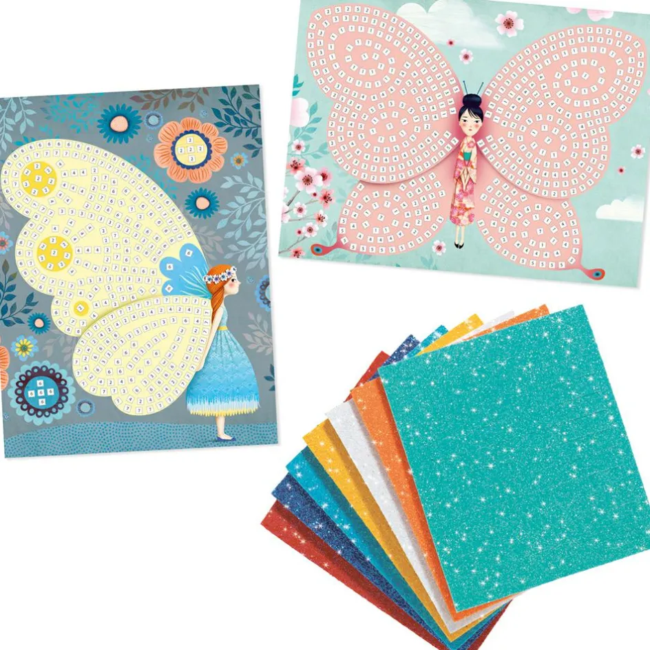 Collages mosaïques Papillons|Djeco Discount