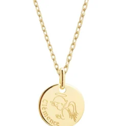 New Petits trésors Collier chaîne dessin Ange personnalisable (plaqué or)