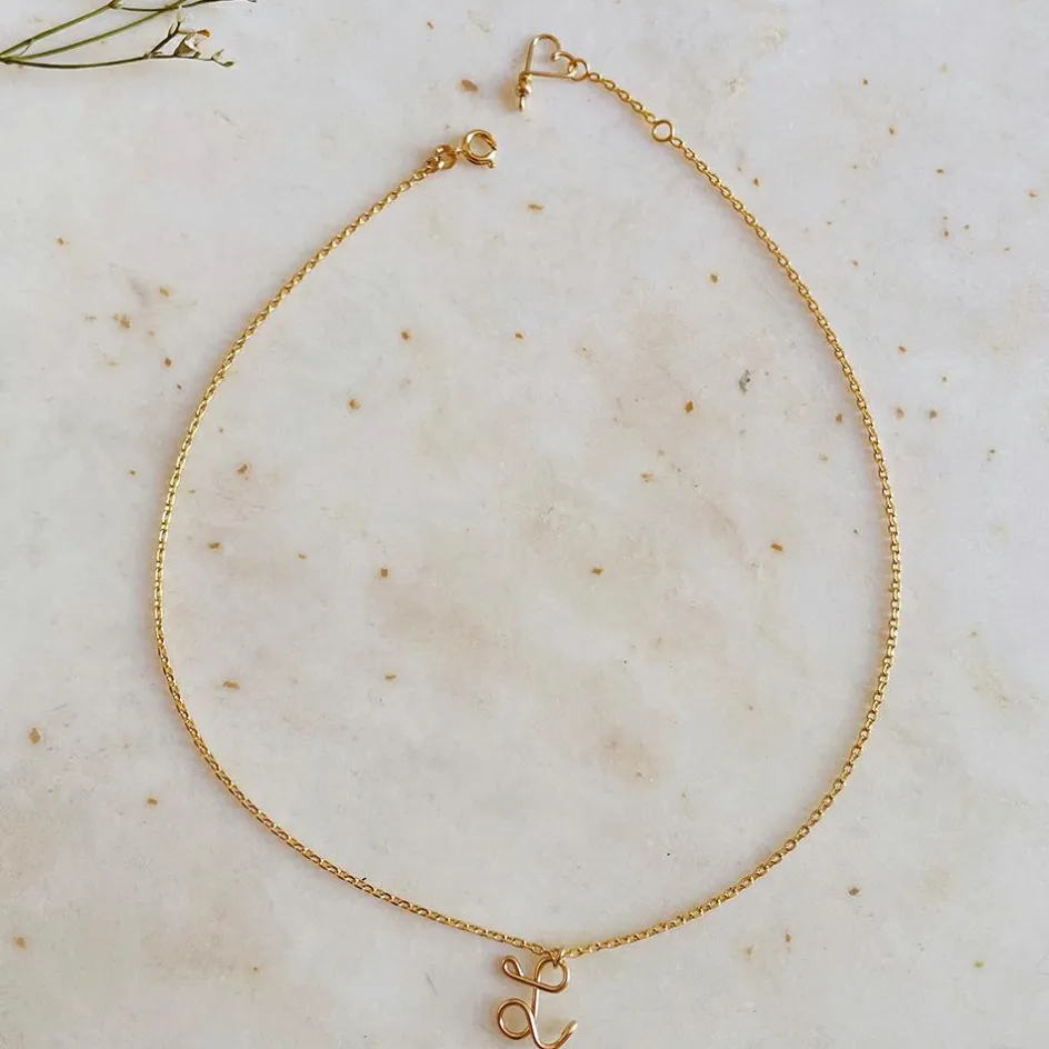 Hot Padam Padam Collier chaîne La petite majuscule goldfilled jaune (personnalisable)