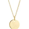 Discount Petits trésors Collier chaîne médaille Capricorne personnalisable (plaqué or)