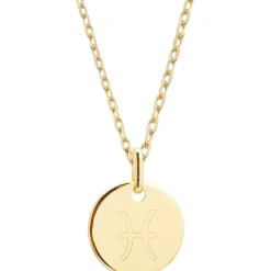 Sale Petits trésors Collier chaîne médaille Poisson personnalisable (plaqué or)