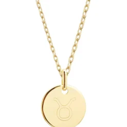 Online Petits trésors Collier chaîne médaille Taureau personnalisable (plaqué or)