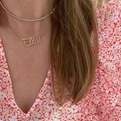 New Padam Padam Collier chaîne Prénom goldfilled jaune (personnalisable)