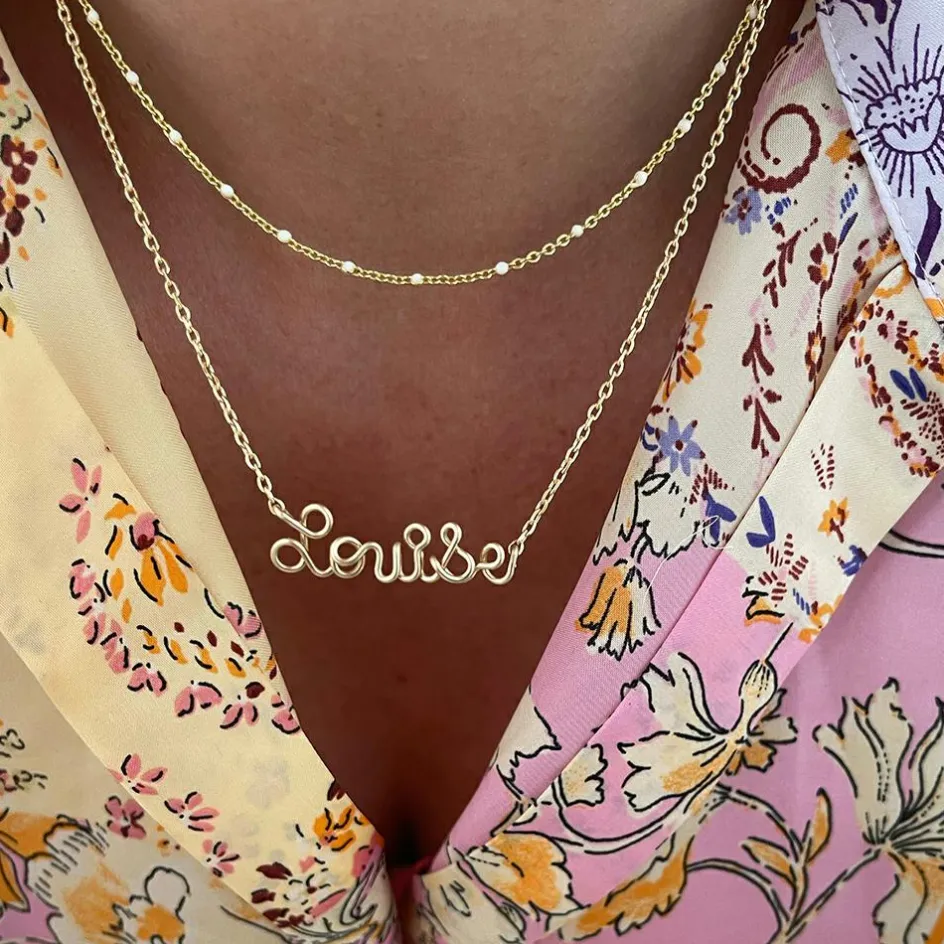 New Padam Padam Collier chaîne Prénom goldfilled jaune (personnalisable)