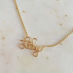 New Padam Padam Collier chaîne Prénom goldfilled jaune (personnalisable)