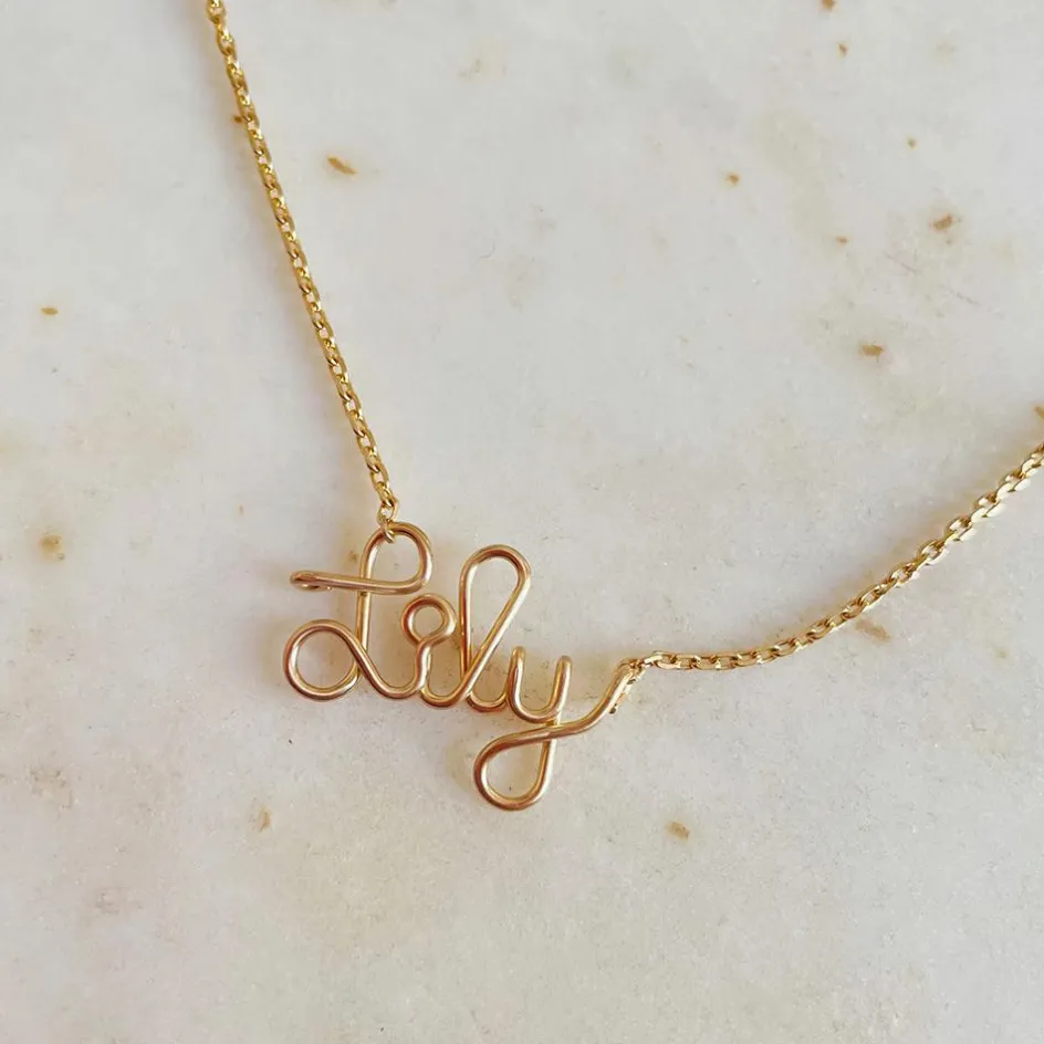 New Padam Padam Collier chaîne Prénom goldfilled jaune (personnalisable)