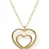 Collier Coeur double 40 cm (or jaune 375°)|Baby bijoux Hot