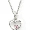 Collier Coeur rose 42 + 3 cm (argent)|Baby bijoux Hot