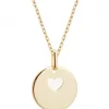 Collier enfant médaille Coeur ivoire plaqué or 42 cm (personnalisable)|Petits trésors New