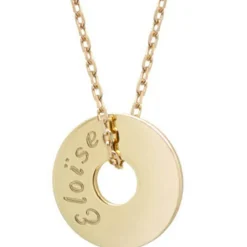 Collier enfant Mini jeton personnalisable (plaqué or)|Petits trésors Sale