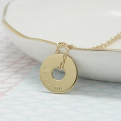 Collier enfant Mini jeton personnalisable (plaqué or)|Petits trésors Sale