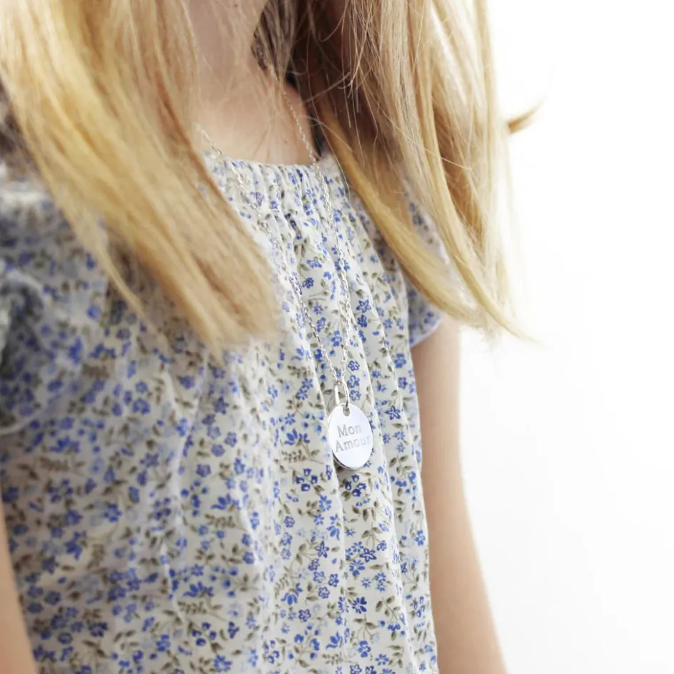 Online Petits trésors Collier enfant Petite médaille personnalisable (argent 925°)