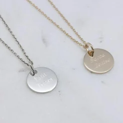 Petits trésors Collier enfant Petite médaille personnalisable (plaqué or)