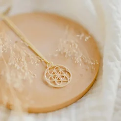 Collier Graine de vie chaîne (or jaune 18 carats)|Pleine Lune Best