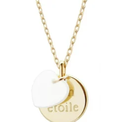 Best Petits trésors Collier Kids médaille Coeur nacre plaqué or 42 cm (personnalisable)
