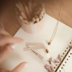 Collier Mon Petit Secret personnalisable (plaqué or rose)|Mon Petit Poids Hot