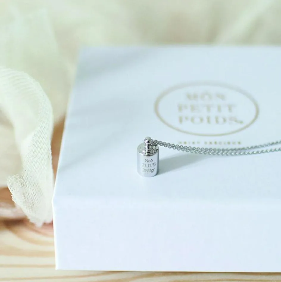 Collier personnalisable argenté rhodié|Mon Petit Poids Online