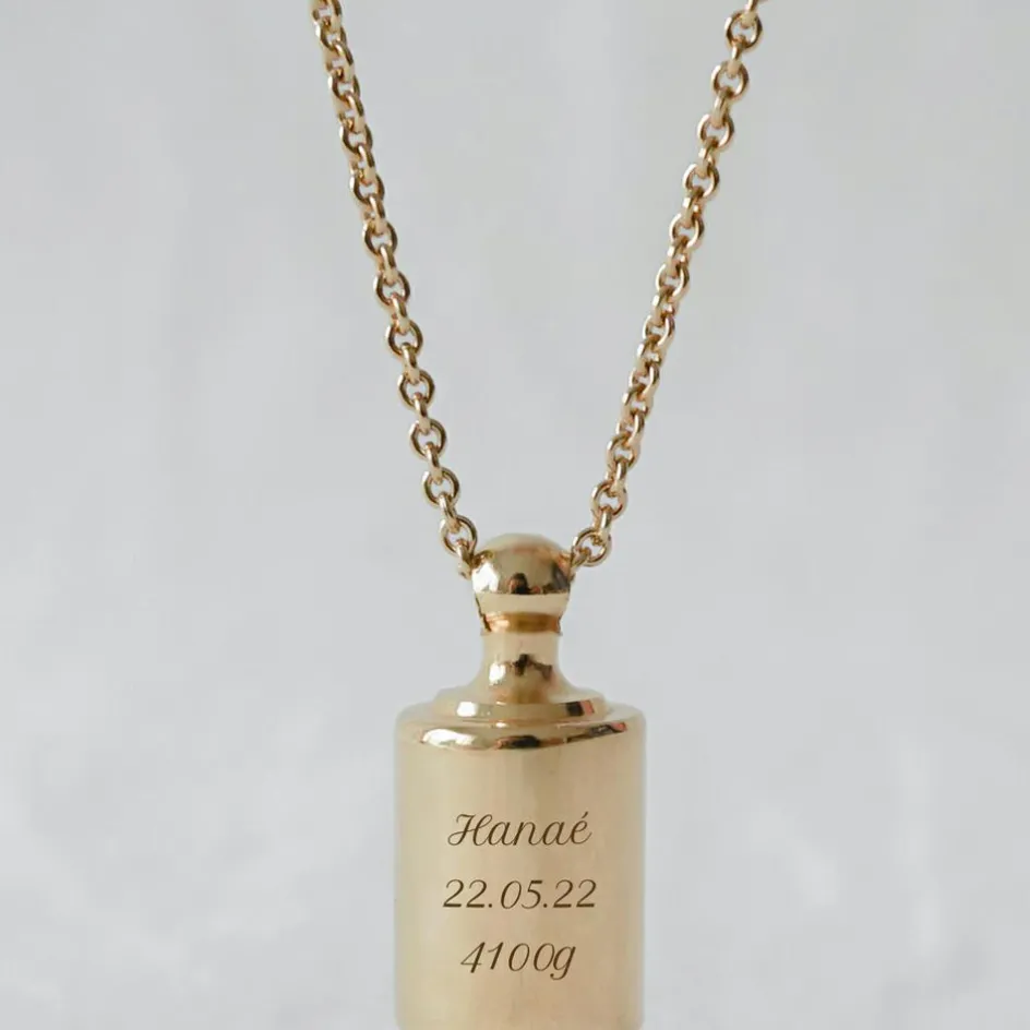 Hot Mon Petit Poids Collier personnalisable plaqué or jaune