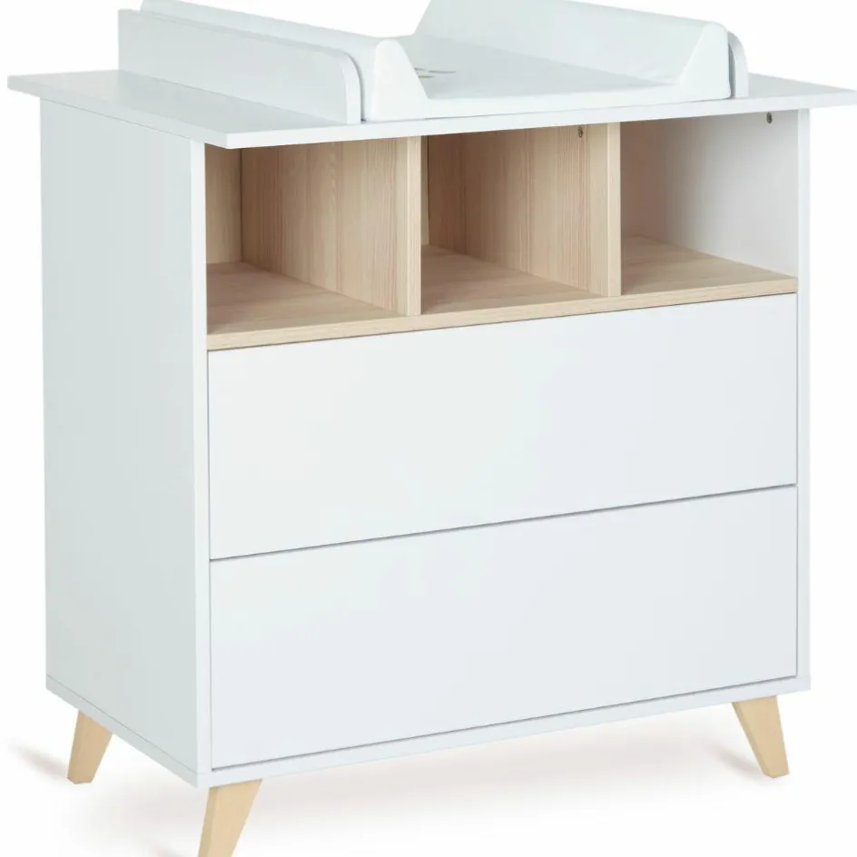 Quax Commode à langer 2 tiroirs Loft White
