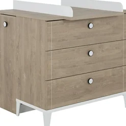 Galipette Commode à langer 3 tiroirs en chêne blond Marcel