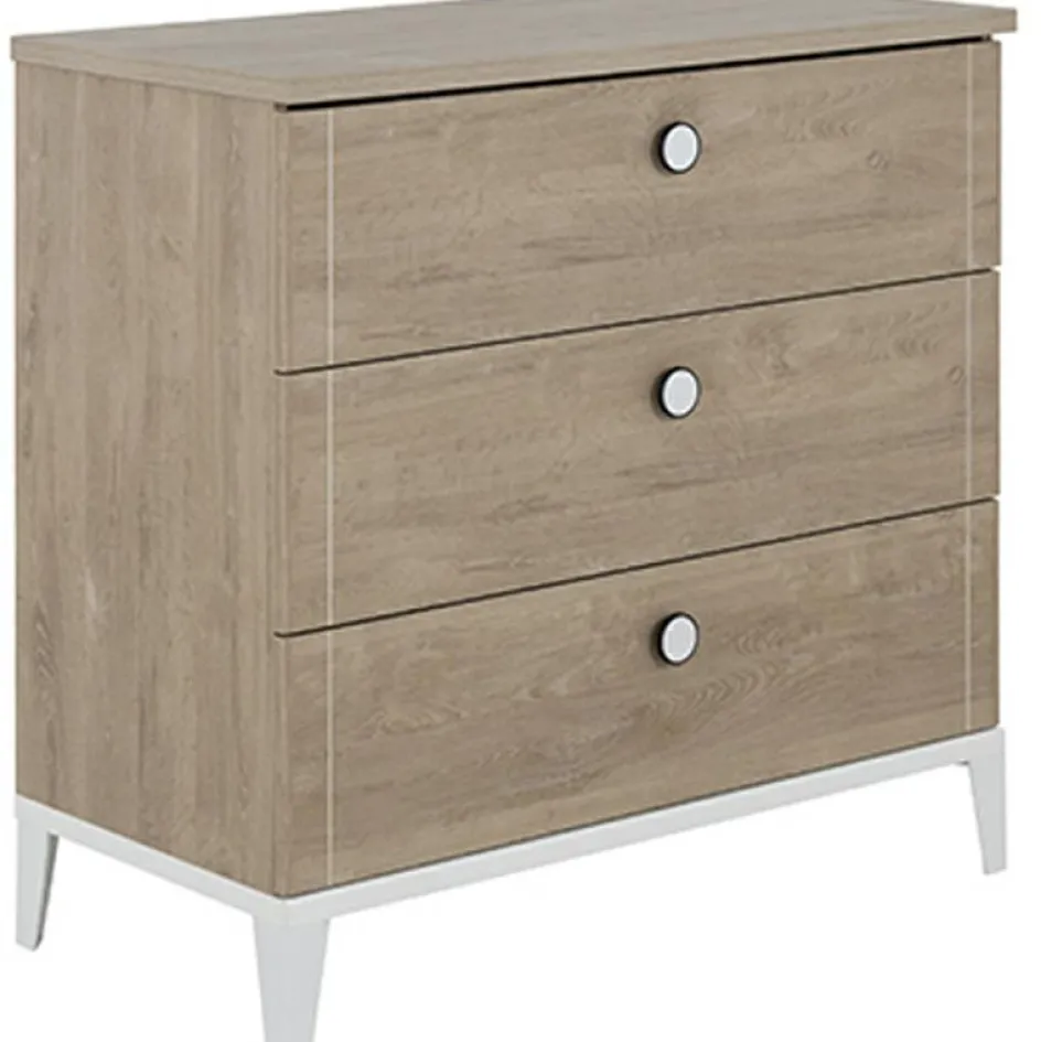 Galipette Commode à langer 3 tiroirs en chêne blond Marcel